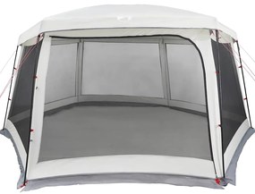 Tenda para piscina c/ mosca amovível e paredes de rede cinzento