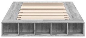 Estrutura cama 140x190 cm derivados de madeira cinzento sonoma