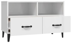 Móvel de TV 80x36x50 cm derivados de madeira branco brilhante