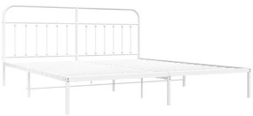 Estrutura de cama com cabeceira 200x200 cm metal branco