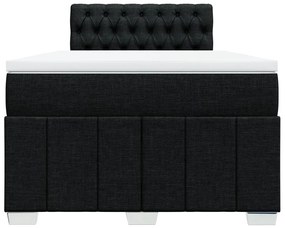 Cama boxspring com colchão 120x190 cm tecido preto