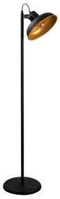 Candeeiro de Pé Lik – Preto e Dourado – 30 x 43 cm, Altura 145 cm