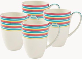 Canecas em porcelana fina Calypso Stripe, conjunto de 4