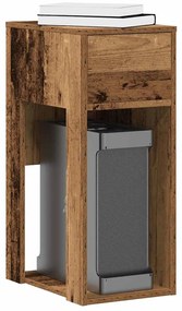 Suporte torre de computador com gaveta 30x44x74cm madeira velha