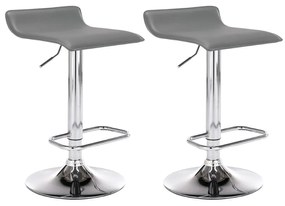 Conjunto de 2 bancos de bar Dyn 38 x 65-85 x 41 cm Cinzento