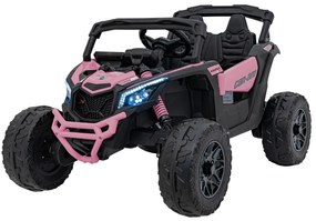 Buggy elétrico para Crianças ATV CAN-AM Maverick 24V 4×4 Rodas Espuma EVA, Assento couro ecológico Preto, Rosa