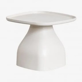 Mesa Auxiliar Para Jardim Quadrada 50x50 Cm Em Polipropileno Jubarri ↑38 Cm & Branco Glacial - Sklum