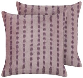 Conjunto de 2 almofadas decorativas em veludo rosa 45 x 45 cm AGAPANTHUS Beliani