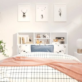 Cabeceira de cama com armário 120x19x103,5 cm branco