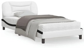 vidaXL Estrutura cama c/ cabeceira 100x200 cm couro artificial