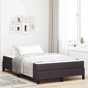 vidaXL Cama Box com colchão Marrom Escuro 120 x 200 cm tecido