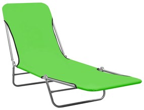 Espreguiçadeiras dobráveis 2 pcs aço e tecido verde