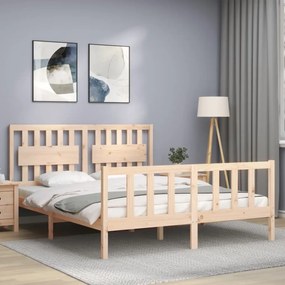Cama sem colchão 160x200 cm madeira de pinho maciça