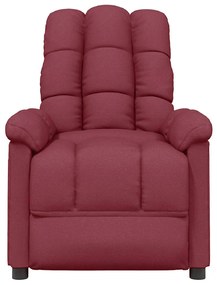 Poltrona de massagens elétrica reclinável tecido vermelho tinto