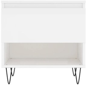 Mesas de centro 2pcs 50x46x50cm deriv. madeira branco brilhante