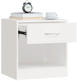 Mesa de cabeceira 2 pcs gaveta branca