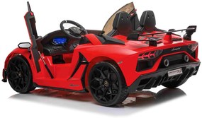 Carro elétrico para crianças Lamborghini Aventador 12V 2 Lugares, portas de abertura vertical, motor 2 x 12V, bateria de 12V, controle remoto de 2,4 G