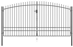 Portão de cerca com porta dupla e topo em lanças 400x248 cm