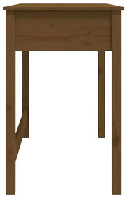 Secretária com gavetas 100x50x78 cm pinho maciço castanho-mel