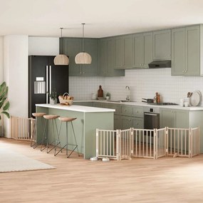 vidaXL Portão para cães com porta dobrável 9 painéis 450 cm álamo