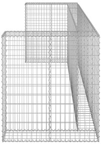 Muro gabião p/ caixotes do lixo aço galvanizado 325x100x110 cm