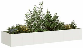vidaXL Vaso/floreira 280x80x40 cm aço branco