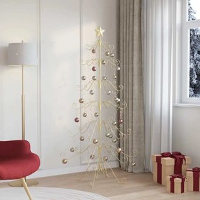 vidaXL Árvore de Natal de metal Ouro 180 cm Aço com Revestimento em Pó