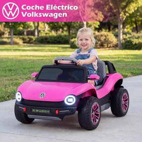 Carrinho Elétrico para Crianças 1 a 5 anos, 107,5 x 56 x 47,5 cm, com Controlo Remoto, Rosa