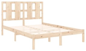 Estrutura de cama dupla pequena 4FT 120x190 cm madeira maciça