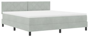 Cama Box com Colchão vidaXL Cinza Claro Super King Veludo