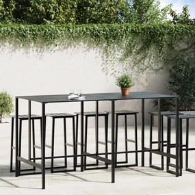 vidaXL Mesa de bar 200x100x110 cm aço revestido a pó preto