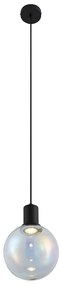 Candeeiro suspenso de design preto com vidro transparente 20cm - Mallon Design