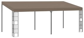 vidaXL Gazebo de montagem na parede 6x3 m tecido cinzento-acastanhado