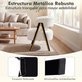 Poltrona Barrel Estofada em Couro Sintético Almofada Lombar Pernas em Metal branca