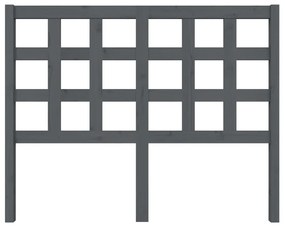 Cabeceira de cama 125,5x4x100 cm pinho maciço cinzento