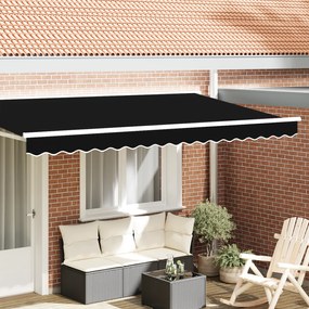 vidaXL Valance de Toldo para Estrutura de 4 m Preto 3.8x0.2 m