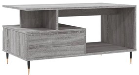 Mesa de centro 90x49x45 cm derivados de madeira cinzento sonoma