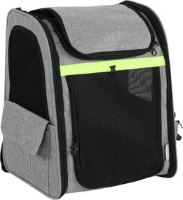 PawHut Caixa para cães expansível com 5 bolsos e faixa refletora para cães até 10 kg 33,5x28x42cm Cinza claro | Aosom Portugal
