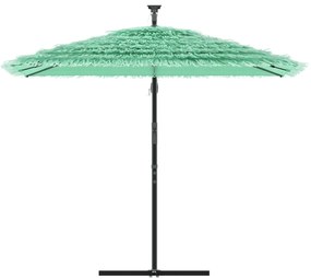 Guarda-sol de jardim com poste de aço 246x246x230 cm verde