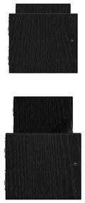 Prateleiras de Parede 2 pcs Preto Carvalho 60x16x14 cm Madeira de Enge