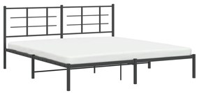 Estrutura de cama com cabeceira 183x213 cm metal preto