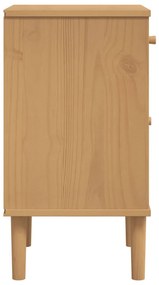 Mesa de cabeceira SENJA 40x35x65 cm pinho maciço castanho