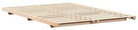 Estrutura de cama de chão Castanho 140 x 210 cm