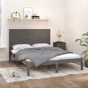 vidaXL Estrutura de cama 120x200 cm madeira maciça cinzento