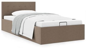 Cama hidráulica c/ arrumação 100x200cm tecido cinza-acastanhado