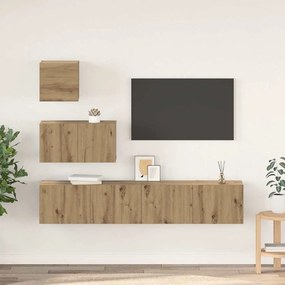 vidaXL Conjunto de móvel de TV 4 pcs carvalho artisiano