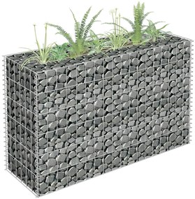 Canteiro elevado/cesto gabião 90x30x60 cm aço galvanizado