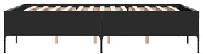 Estrutura de cama 140x200 cm derivados de madeira/metal preto