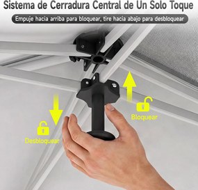 Tenda Dobrável para Exterior, 600 x 300 cm, 3 Alturas Ajustáveis, Cinzenta