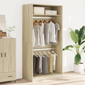 Roupeiro 100x50x200 cm contraplacado carvalho sonoma